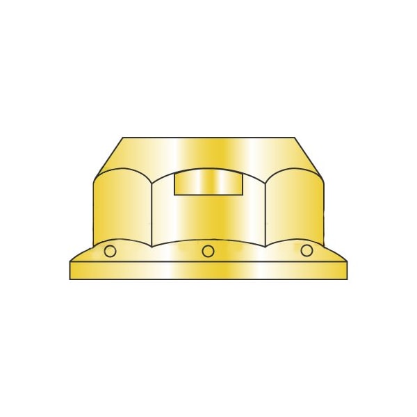 Newport Fasteners Top Lock Lock Nut, 1/4"-20, Steel, Grade G, Yellow Zinc, 3000 PK 224846 - main